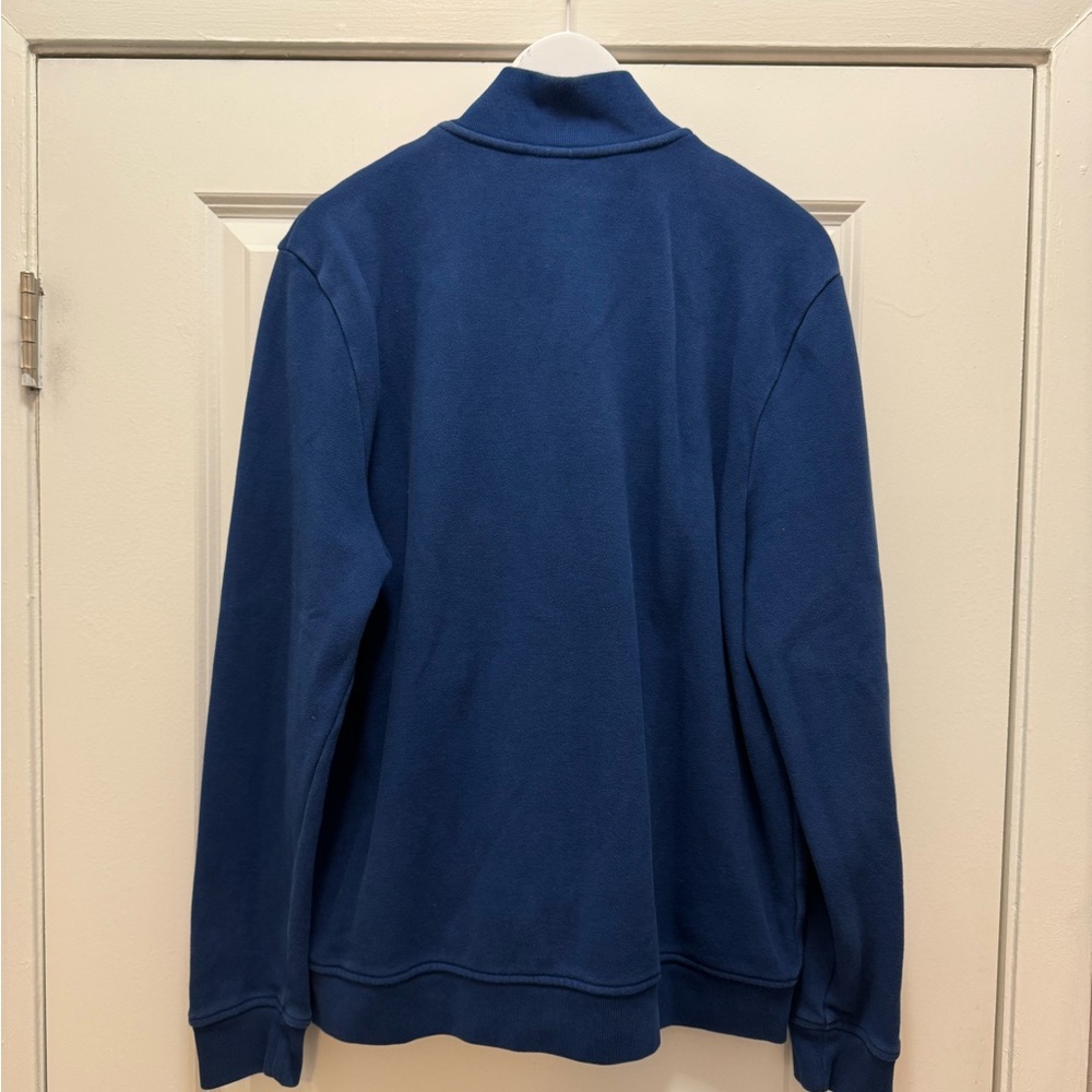 Lacoste Tennis Jacket Blue Cotton Jersey Sweater Pique Full Zip - Picture 12 of 12